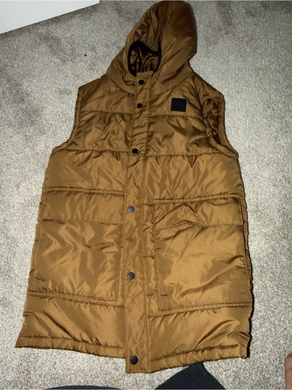 Under Armour Brown Hooded Puffer Vest